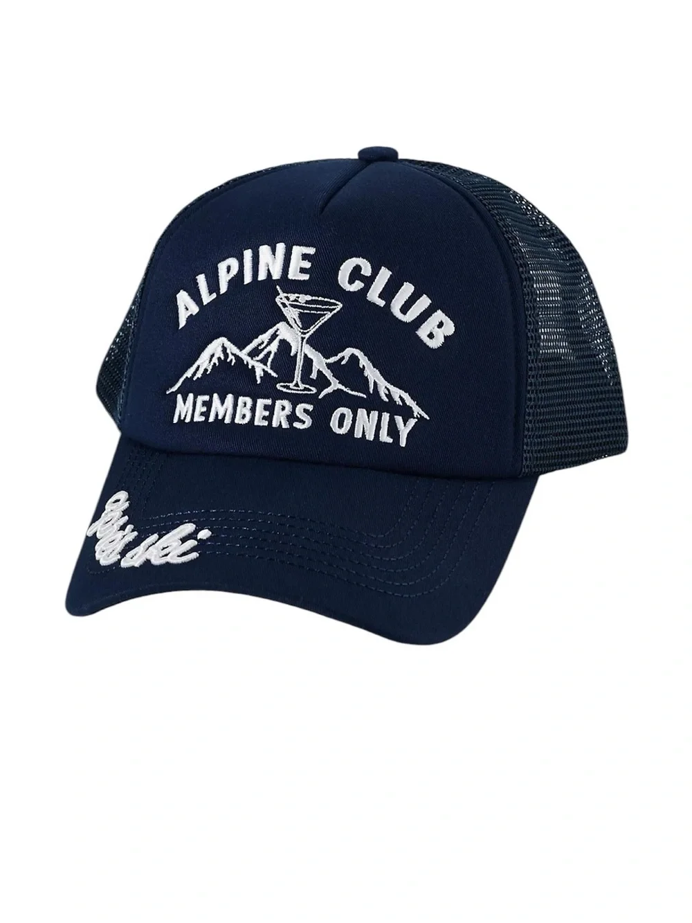 Anthropologie Worn West Alpine Club Trucker Hat Navy One Size
